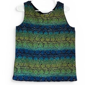 White Stag Green Blue Metallic Tank Top Medium Y2K Stretch
Sleeveless